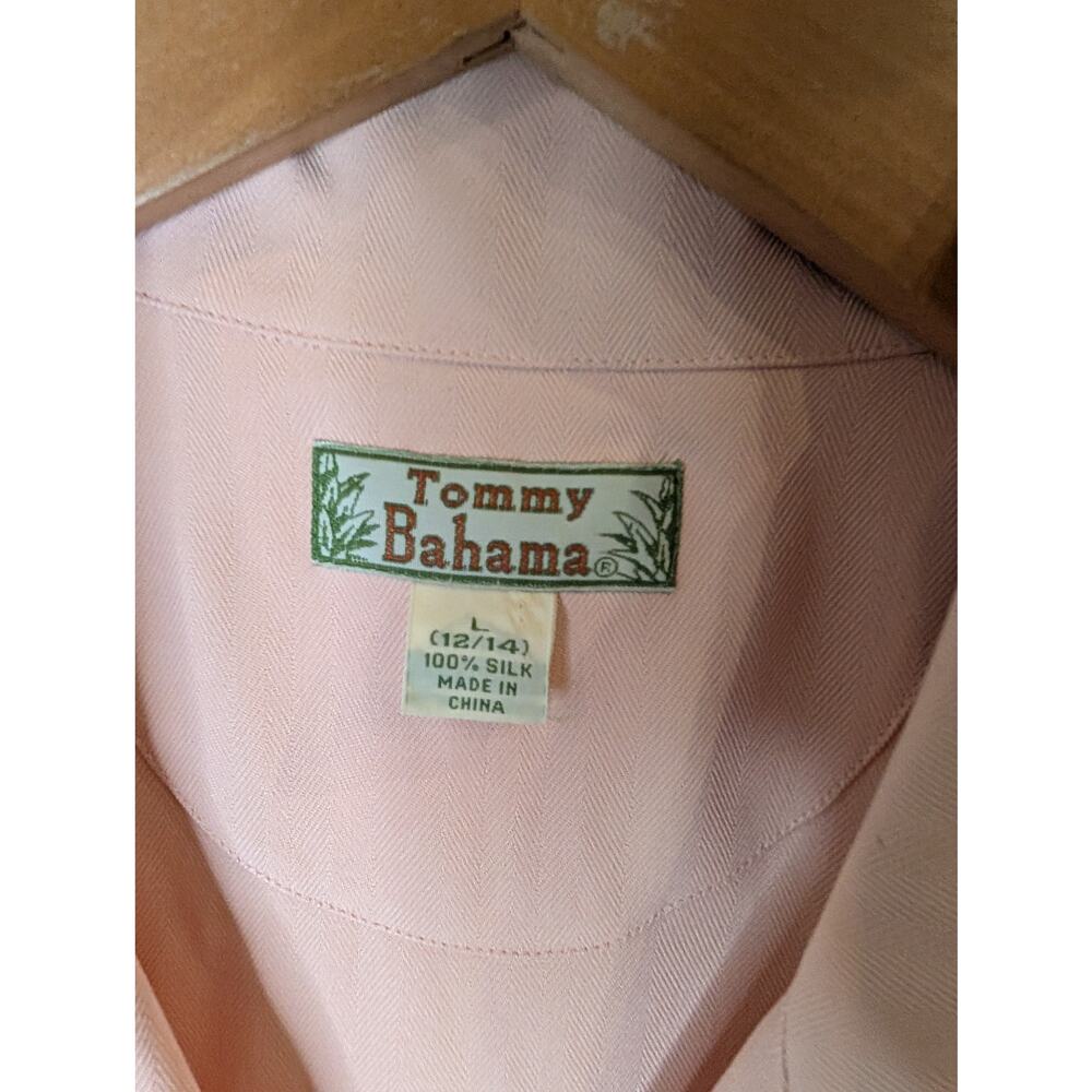 Tommy Bahama 100% Silk Sleeveless Tie Front Blush Pink Top Vintage Sz L - Picture 4 of 8